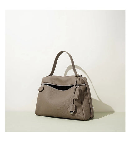 First Layer Cow Leather 33cm Tote Bag Fashionable Women's Bag New Design Large Capacity Soft Portable Shoulder Crossbody Bag