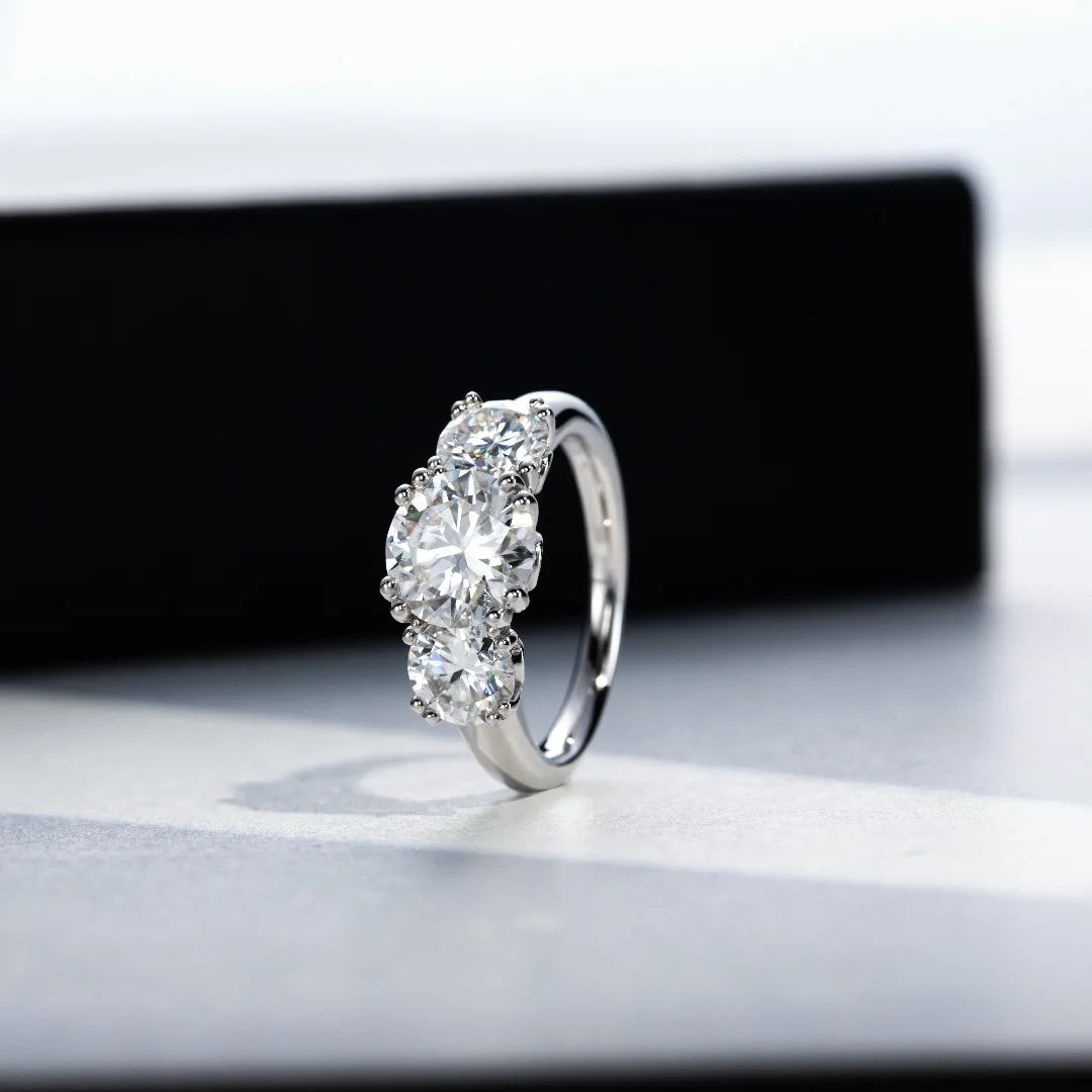 Carnica Luxury 925 Sterling Silver 5CT Real Moissanite Ring D Color Closed Band for Women GRA Diamond Wedding Jewelry Gift Hot