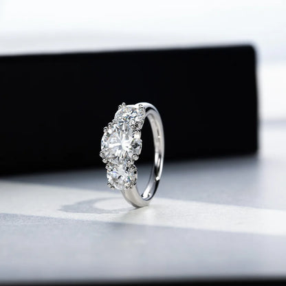 Carnica Luxury 925 Sterling Silver 5CT Real Moissanite Ring D Color Closed Band for Women GRA Diamond Wedding Jewelry Gift Hot