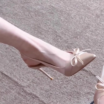 Luxury High Heels Sandals Bow Pointed Toe Women's Shoes Sexy Pumps Slippers Elegant Party Fashion Slides Stilettos Mujer Zapatos