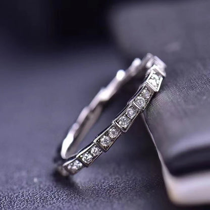 Moissanite Ring 100% Pass Diamond Tester Pen Matching Wedding Diamond Band for Women 925 Sterling Silver Female Single Tail Ring