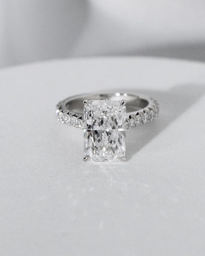 JOVOVASMILE Moissanite Engagement Ring 5 Carat 8*12mm Radiant Cut 18k White Gold Jewelry For Woman Wedding Gift lover