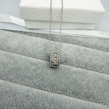 2026 Trends 925 silver Tengge Pattern Hollow Necklace For Ladies, Luxury Fashion Jewelry For Woman, Date Party Accessories