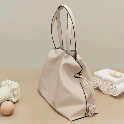 100% Genuine Leather Extra Large Shoulder Bags Women Handbag Bucket Bag Fashion Luxury Designer String Tote Tassel Clutch Bolsas