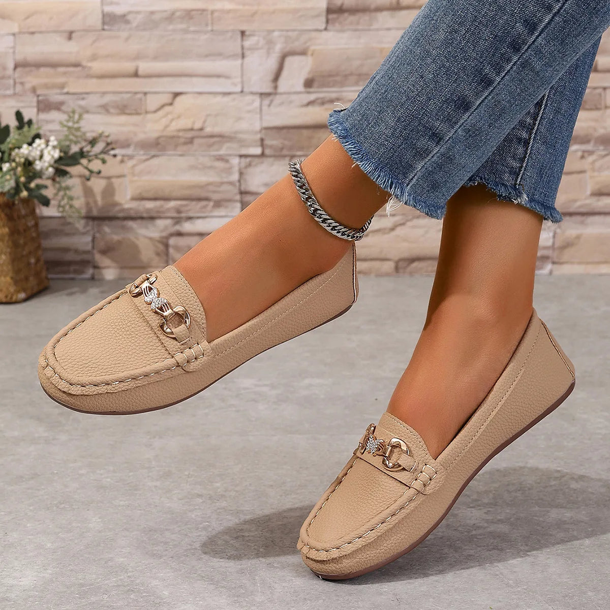 New Women's Casual Slip on Mary Jane Shoes Spring Autumn Fashion Round Toe Solid Soft Sole Flat Loafers Zapatos De Mujer luxury