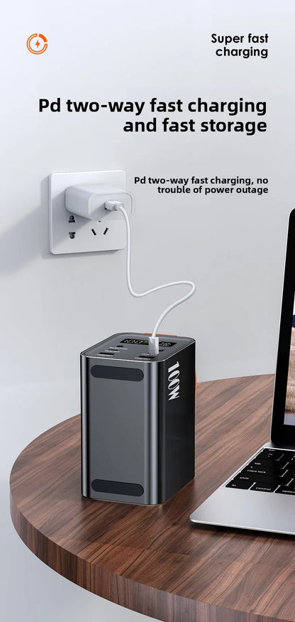 60000mAh 100W Power Bank Portable USB C PD QC DC Fast Charging Large Capacity External Battery For iPhone Samsung Xiaomi Laptop