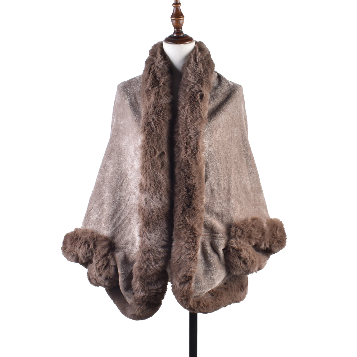 Winter New Fashion Warm Sleeve Plush Cape Cape Large Loose Bat Sleeve Plush Coat Cardigan Women