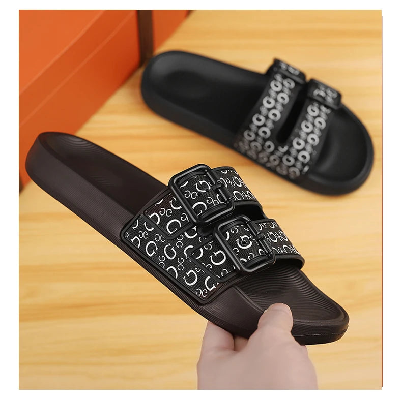 Men's Genuine Leather Sandals Comfortable Man Sandal House Slippers Man Summer Shoes Sale Genuine Mens Slipper Flip Flop Slides