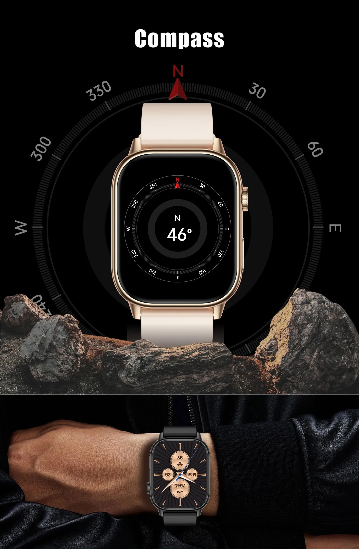 LIGE 2026 For Android IOS GPS Smart Watch Women 2.01" HD Screen Heart Rate Bluetooth Call Compass IP68 Waterproof Men Smartwatch