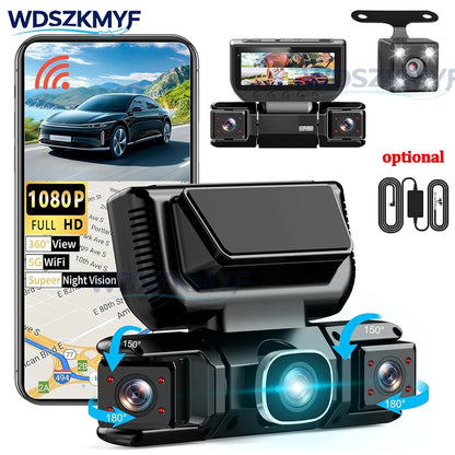 New 360 Degree 4CH Car Dvr HD 1080P Video Recorder WiFi Dashcam 24h Parking Monitor Front and Rear View Camera Car Recorder