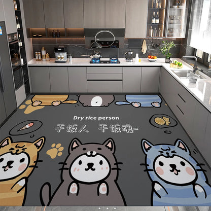 Modern Minimalist Balcony Washable Carpet Large Area Non-slip Floor Mat Anti-oil Anti-fouling Kitchen Rugs Home Pvc Leather Rug