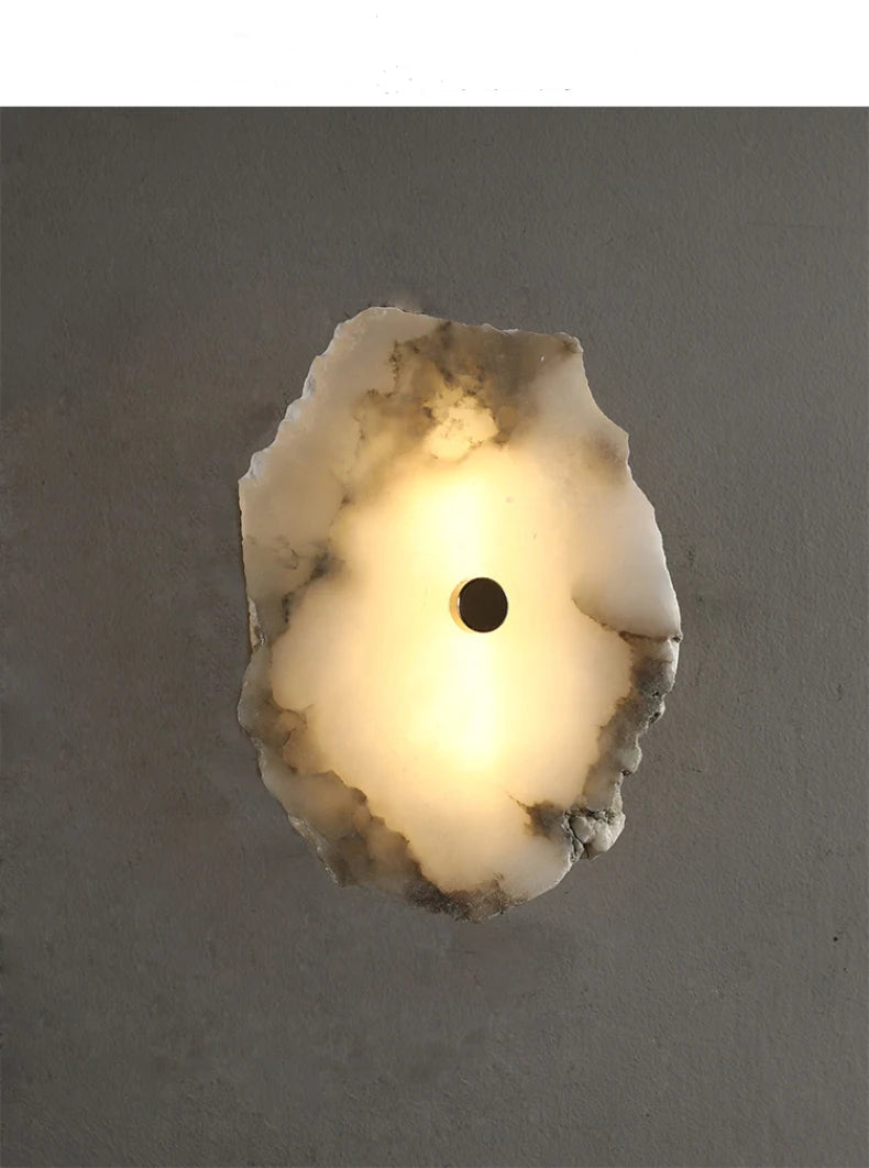 Natural Marble LED Wall Lamp Copper Luxury Novelty Lighting Sconce For Bedroom Living Dining Room Wall Decor Modern Art Design