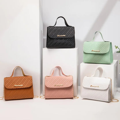 Leisure small square bag autumn and winter new women's bag wholesale simple handbag embossed chain bag cross-border bags