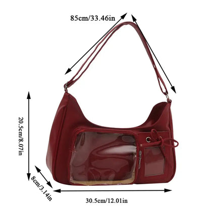HOT Womens Transparent Ita Bags Girl Transparent Messenger Bag Women's Designer Handbags Ladys DIY Badge Tote Bag Lolita Handbag