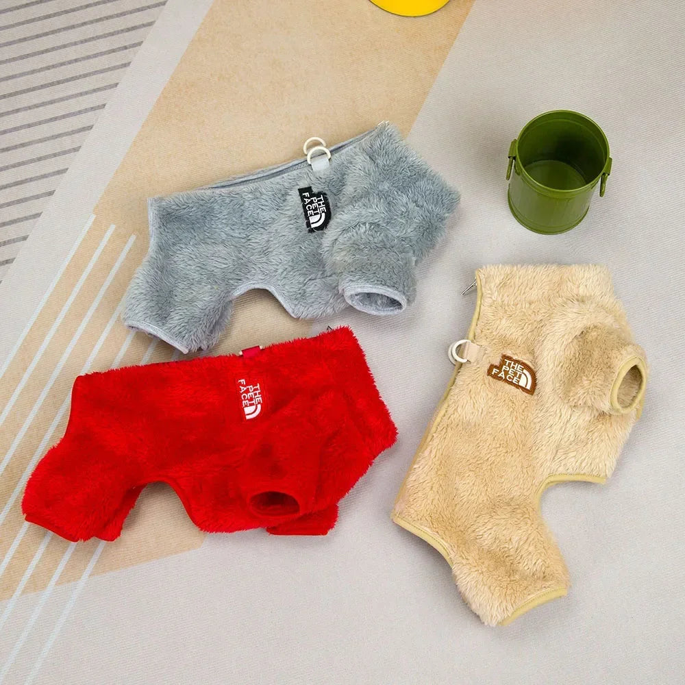 Winter Warm Pet Jumpsuit for Small Dogs Cats Clothes Sport Dog Hoodies Overalls Coat Yorkshire Bulldog Puppy Onesies with Zipper