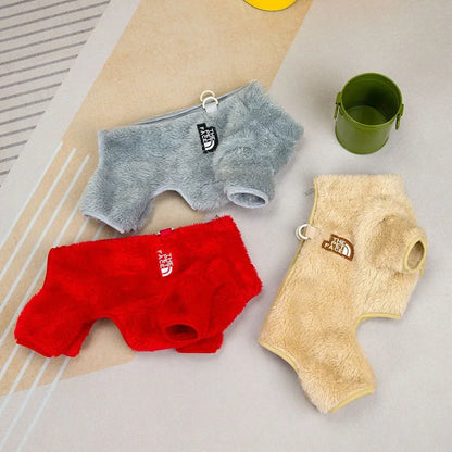Winter Warm Pet Jumpsuit for Small Dogs Cats Clothes Sport Dog Hoodies Overalls Coat Yorkshire Bulldog Puppy Onesies with Zipper