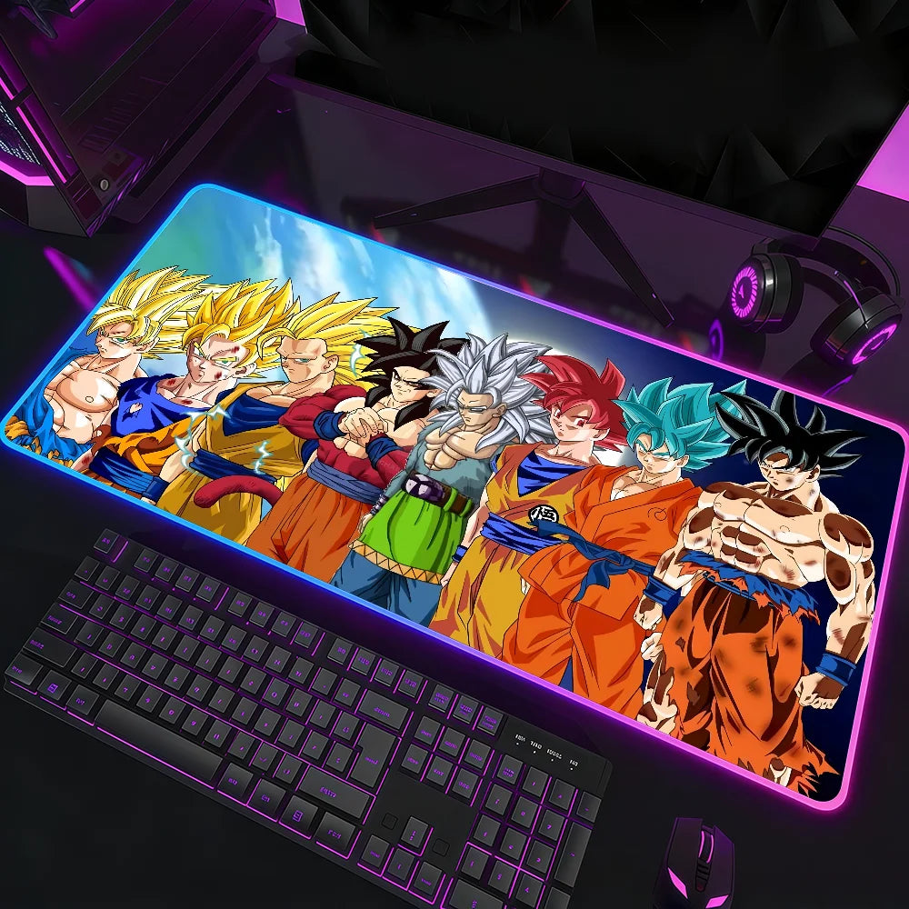 Anime D-DRAGON B-BALL Mouse Pad RGB LED Non-slip Desk Mat Rubber Gaming Accessories Large XXL Computer Office Keyboard Carpet