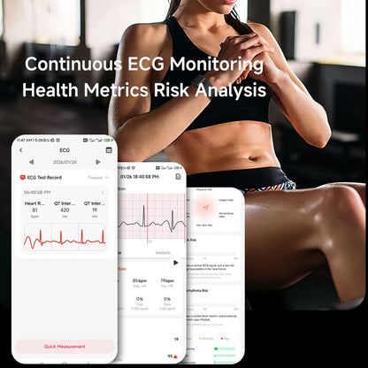2026 New Nursing Grade Smart Bracelet VWAR Loop Life SpO2 Blood Lipid Uric Acid ECG+PPG Waterproof Band Sport Fitness Tracker