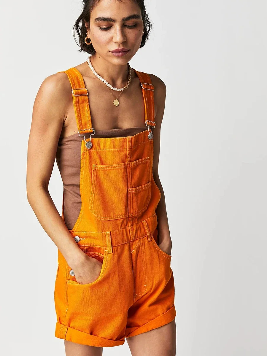 Summer Y2k Denim Jumpsuits for Women Straight Leg Stretch Jeans Dungarees Bib Overalls Regular Fit with Adjustable Straps