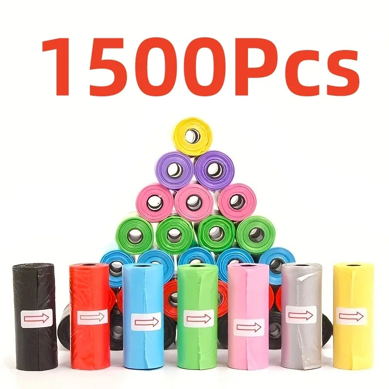 1500pcs Random Color Dog Poop Bag Pet Poop Bags Dog Cat Waste Pick Up Clean Bag For Puppy Dogs Random Color Pet Supplies