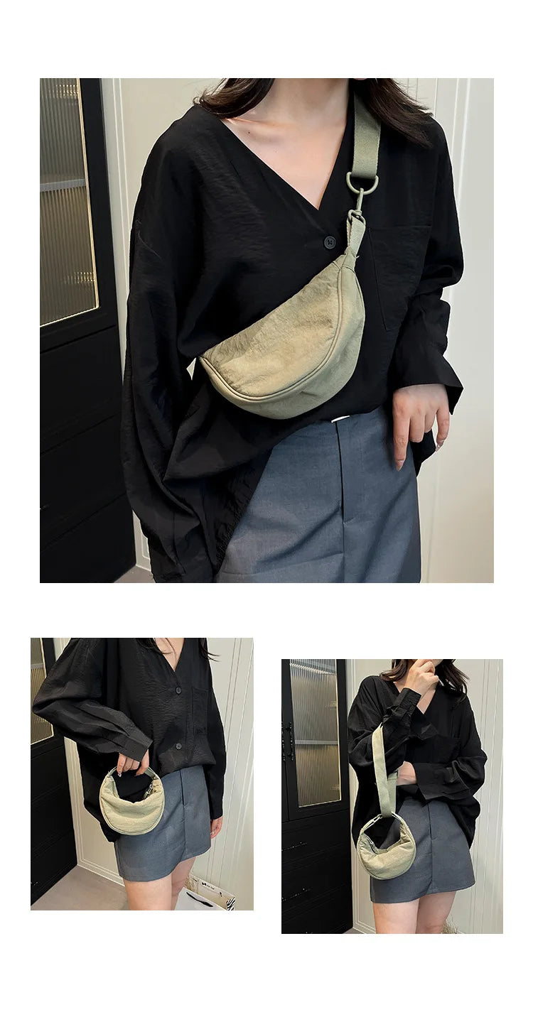 New Mini Women's Nylon Shoulder Bag Casual Sports Female Hobos Crossbody Bags Fashion Female Fanny Pack Purse Handbags