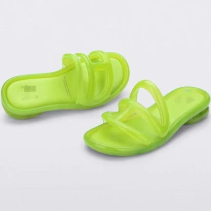 Summer Women's Slippers Adult Girls Wide Width Thick Bottom 2.8cm Heels Ladies Anti-slip Beach Shoe Jelly Beach Shoes