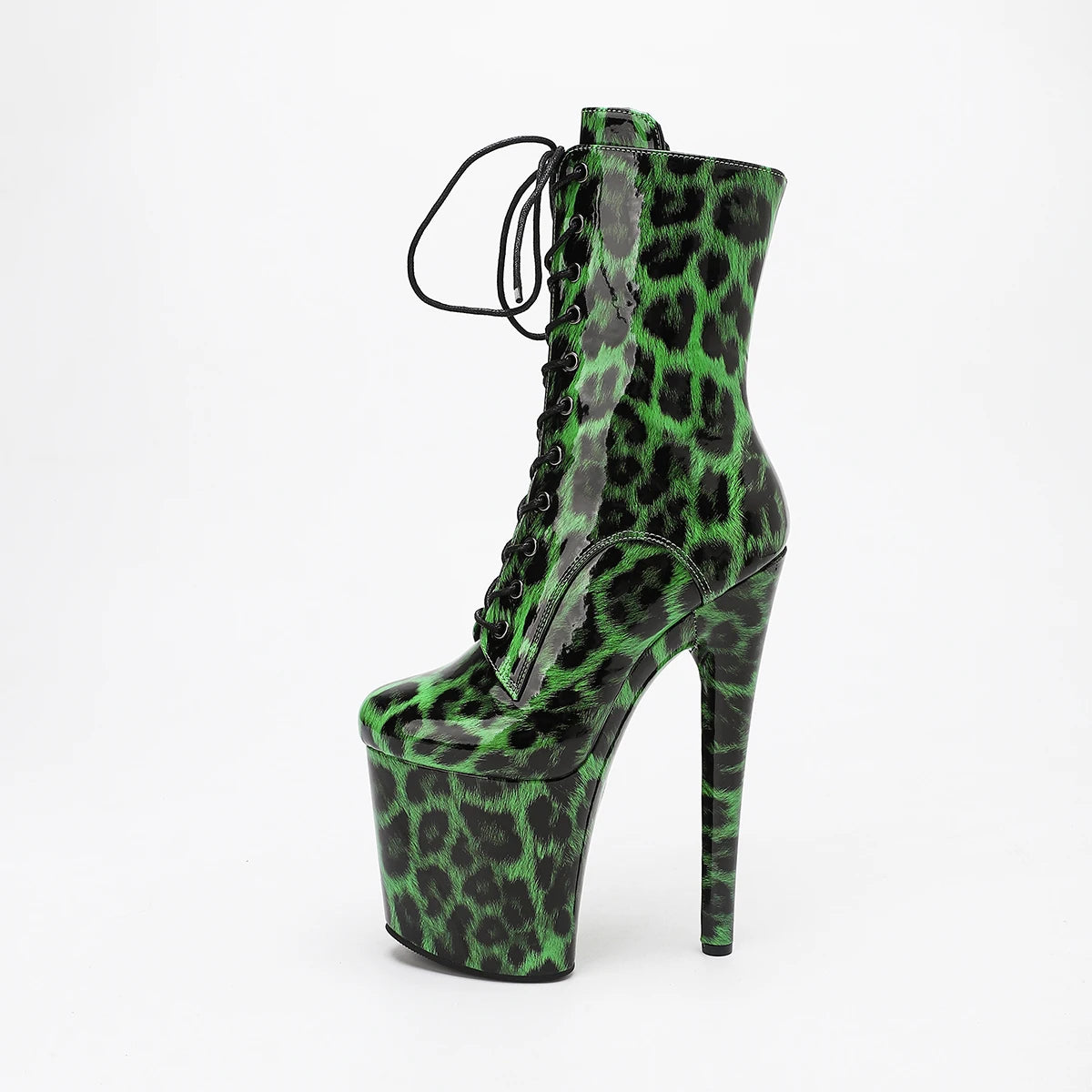 Stripper Heels 20CM/8Inches Supers Fashion Pole Dance Shoes For Nightclub Club Party Women Platform Leopard print Short Boots