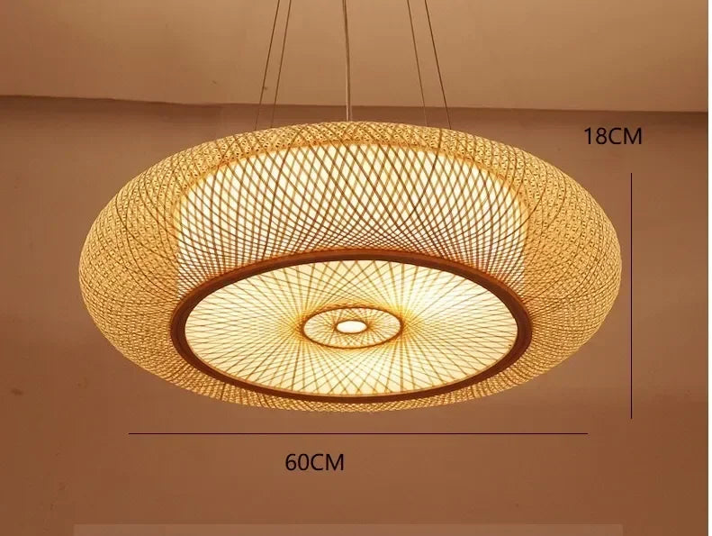 40/50/60/80cm Bamboo Pendant Lights Room Decor Chinese Style Hanging Light Bedroom Kitchen Restaurant Chandeliers Suspen Lamps