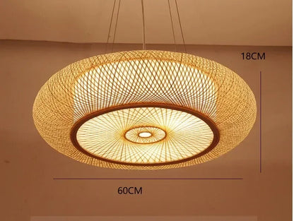40/50/60/80cm Bamboo Pendant Lights Room Decor Chinese Style Hanging Light Bedroom Kitchen Restaurant Chandeliers Suspen Lamps