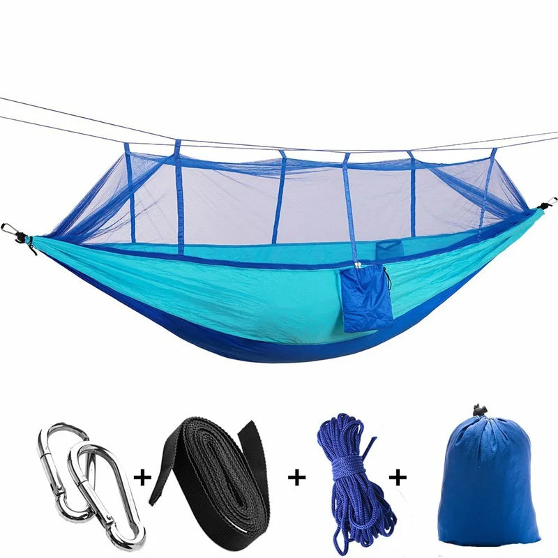 660lbs Portable Double Person Camping Hammock Tent with Mosquito Net Hanging Bed