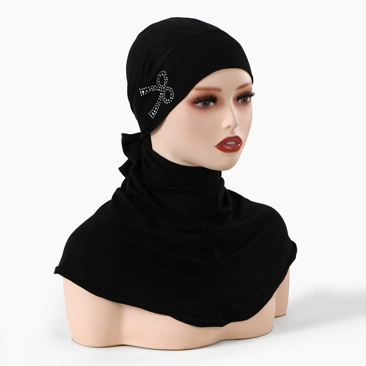 Balaclava Inner Hijabs Women Solid Color Tie Back Elasticity Hijabs Full Cover Head Muslim Soft Cotton Jersey Turban Headscarf