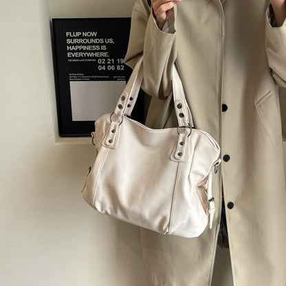 Women's Large Capacity Shoulder Casual Tote Bag Laptop Roomy Handbag Soft Leather Crossbody Business Black Big Bag A4 Sac A Main
