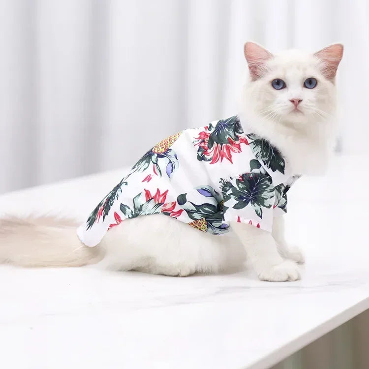 Hawaiian Style Pet Dog Clothe Summer SandBeach Dog Shirts for Small Medium Dogs Puppy Cat Clothing Ropa Perro Pug French Bulldog