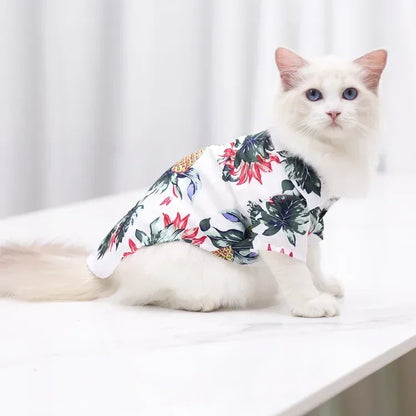 Hawaiian Style Pet Dog Clothe Summer SandBeach Dog Shirts for Small Medium Dogs Puppy Cat Clothing Ropa Perro Pug French Bulldog