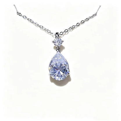 luxury 18K white gold and platinum PT950 new 5.3 carat water drop color moissanite pendant large carat model