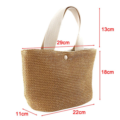 New·Elegant Ladies Straw Woven Handbag Women Holiday Beach Casual Tote Top-Handle Bags Fashion Retro Shoulder Bags·
