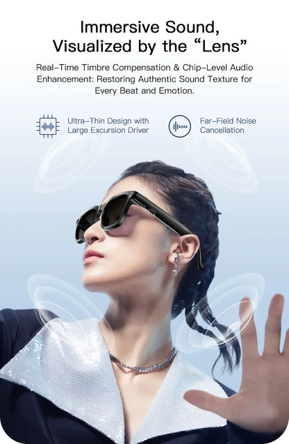 2026 New Smart Glasses 800W HD Camera Video Record AI Assistant Touch Control Translation HD Audio 300mAh Battery Smart Glasses