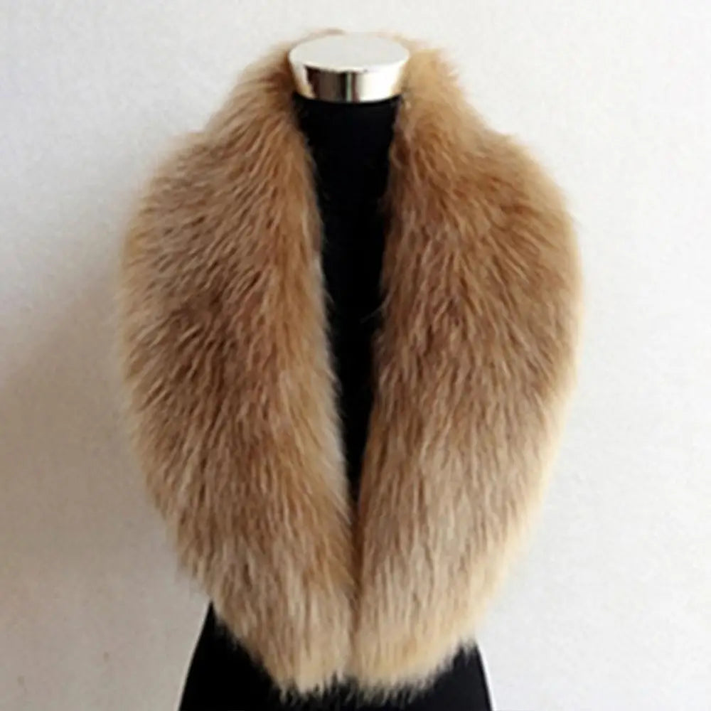 Hood Fur Scarf Imitation Fur Shawl Fake Collar Wrap Winter Scarf Large Winter Fur Collar Thick Neck Warmer Scarf Woman Luxury