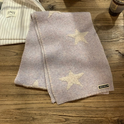 Women's Scarves Korean Star Sweet Kawaii Thickened Warm High Quality Shawl For Girl Versatile Cute Preppy Style Scarf Winter