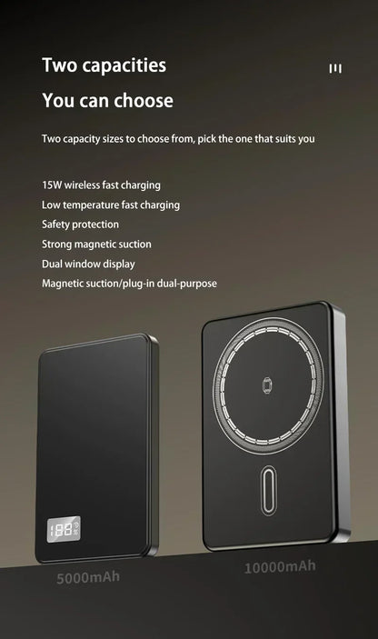 Lenovo Wireless Magnetic 500000mAh Power Bank Fast Charging Portable PD22.5W External Battery for Magsafe for iPhone17 Samsung