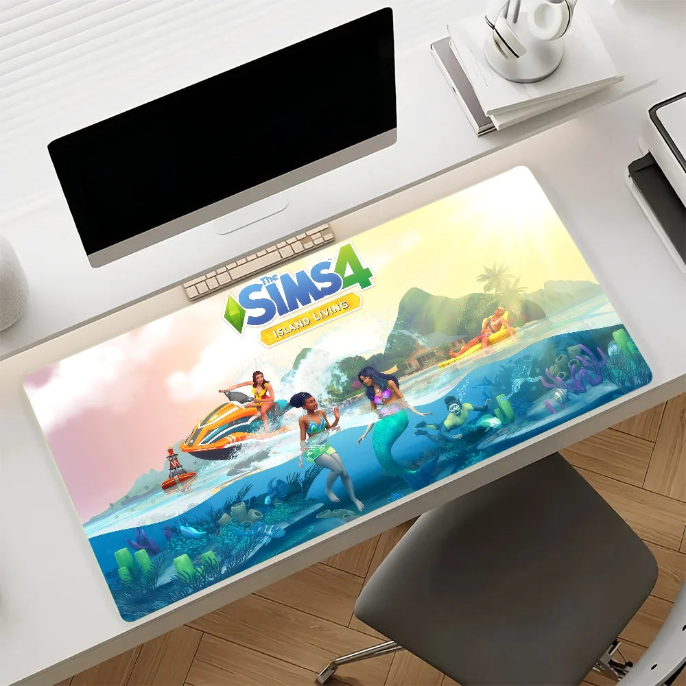 The S-Sims 4   Mouse Pad Non-slip Rubber Computer Mat Gamer Balance Decoracion Deskmat Laptop Office Large