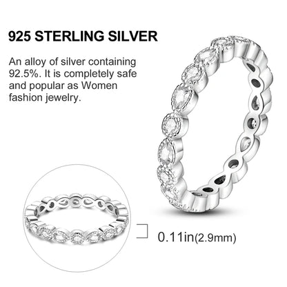 925 Sterling Silver Infinite Love Ring Original Luxury Design Zircon Finger Rings For Women High Quality Wedding Jewelry Gift