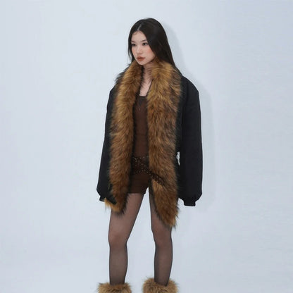 Bulk discount  Y2K Mink Fur Scarf for Women - Winter Plush Long Strip Scarf, European American Style Warm accessory