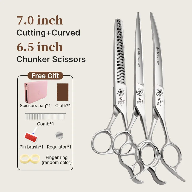Fenice Slim Narrow Dog Grooming Scissors Set Straight/Curved/Thinner/Chunker Shears Scissors Specialized for KR and JP Groomers