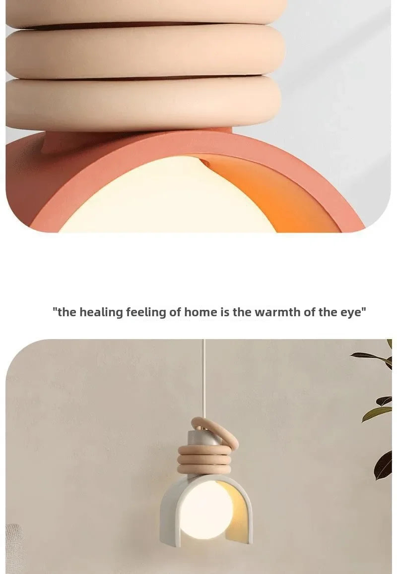 Japanese Wabi-sabi Bedroom Bedside Lighting Retro Macaron Chandelier Lights American Bar Pendant Lights Luminaria LED