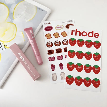 Rhode Summer Lip Moisturizer Lip Balm Smoothing Lipstick Lines Lasting Nourishing Women Makeup Daily Gloss Care with Stickers
