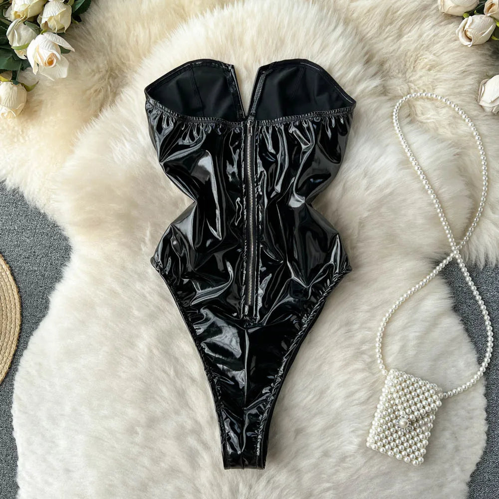 Coquette Lace Lingerie Set Sexy Mesh Bodysuit Valentines Day Sleepwear Gothic Strappy Catsuit Intimate Nightwear Romper
