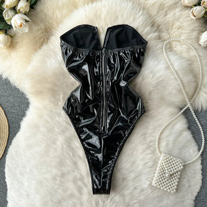 Coquette Lace Lingerie Set Sexy Mesh Bodysuit Valentines Day Sleepwear Gothic Strappy Catsuit Intimate Nightwear Romper