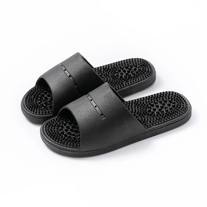 Summer Slippers for Men PVC Massage Soft Non-slip Solid Color Comfortable Bathroom Shoes Casual Women Indoor Home Sandals