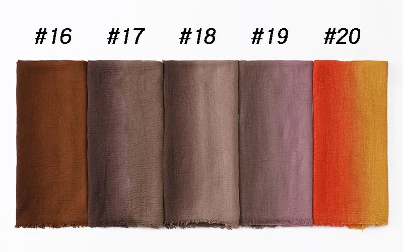 180*90cm Gradient Cotton Linen Women Muslim Hijab Scarf Woman Islamic Arab Shawl Wrap Head Scarves Ready To Wear Headscarf